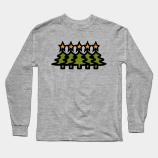 Forest of Five Minimal Christmas Trees Long Sleeve T-Shirt